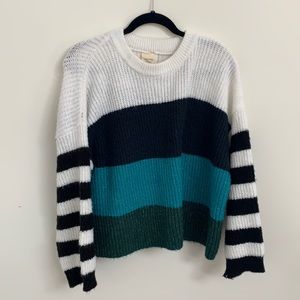 Cozy modern colorblocked sweater